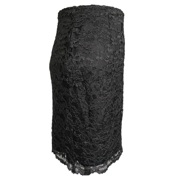 Vintage Black Lace Lined Pencil Skirt - 4/6, 26-27" - Picture 4 of 9
